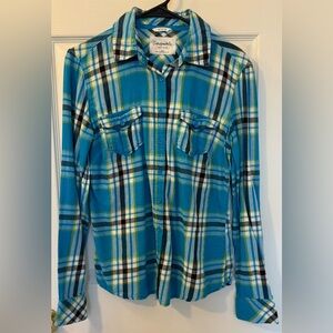 Aeropostale Blue Plaid Women's Button Down Shirt